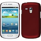 PhoneNatic Case kompatibel mit Samsung Galaxy S3 Mini - Hülle rot gummiert Hard-case Cover