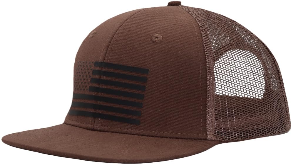 Image of USA 250th Anniversary Flag Hats, Army Tactical Operator Military Patriotic Veterans Flat Bill Trucker Hat, Fits OSFM&XXL Head