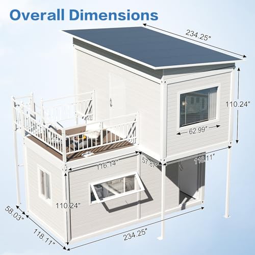 AMGUI Two-Story Tiny House, Flatbed House, Beautiful prefabricated Home, Modern Design for Small Space, Installation Included - Image 3