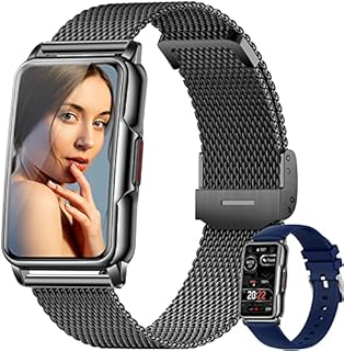 Smartwatch Damen 1,47 Zoll Armbanduhr mit IP68 Wasserdicht Fitness tracker Sportuhr mit Zwei Wochen Standby SpO2 124 Trainingsmodi Herzfrequenzmessung Schlafmonitor, Musikkontrolle Android iOS