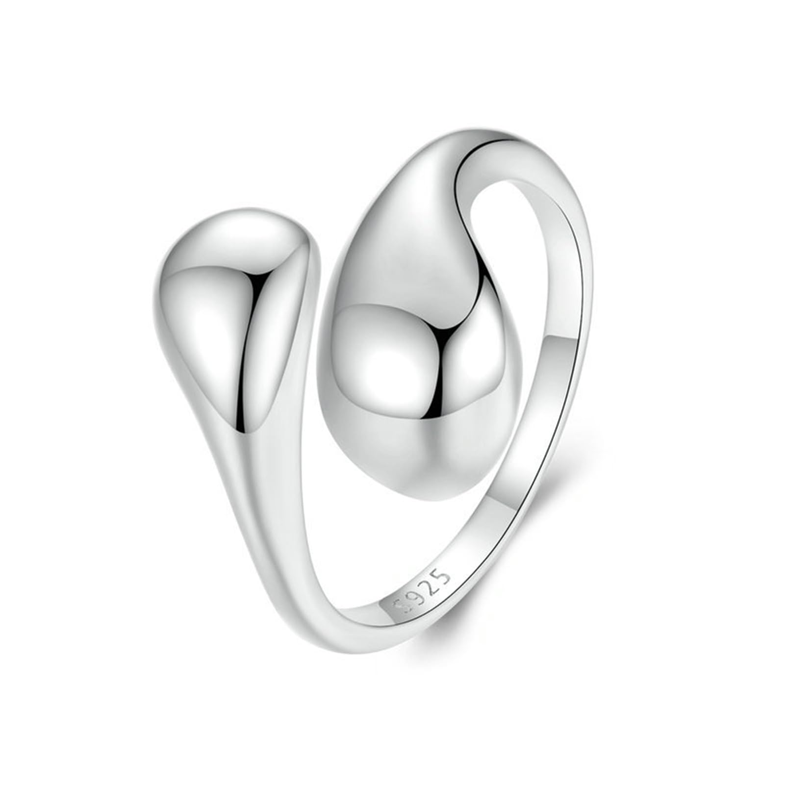 hixswnu Verstellbarer offener Ring aus S925-Silber für Damen – eleganter Verlobungs- und Hochzeitsschmuck – perfektes Geburtstags Damen und Mädchen