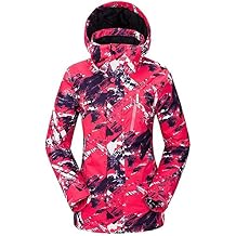 MU Women Waterproof Ski Jacket Ski Suits Women Jackets Winter Skiing Set Windproof Waterproof Breathable Ski Suit Pink Winter,Pink,Small