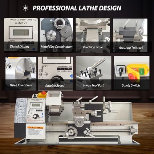 INTBUYING 8x16 Benchtop Mini Lathe