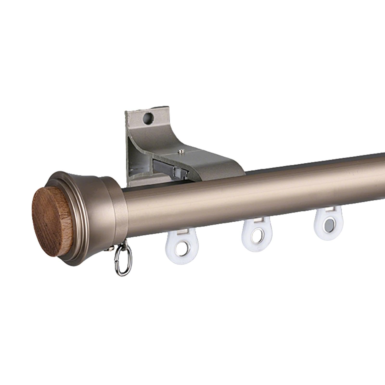 Tringle à rideaux avec rouleaux silencieux et supports pour fixation ferme