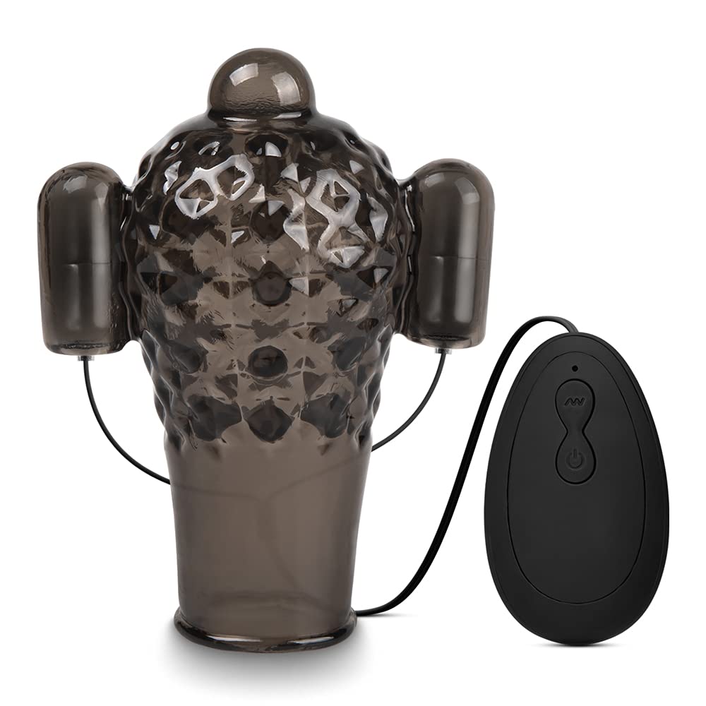 BeHorny Vibrating Multi Speed Vibrating Penis Glans Head Teaser, Male Sex Toy Masturbator, High Power, Black
