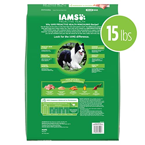 IAMS Adult Minichunks Small Kibble High Protein Dry Dog Food with Real