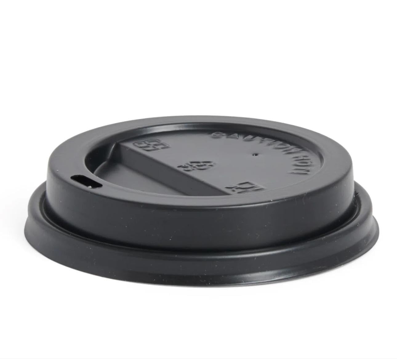 Black Ripple Coffee Cups with Black Sip Through Lids 500 Pack โ 10oz, 12oz or 16oz (300ml, 340ml, 473ml) Double Wall Disposable Paper Cups for Coffee, Tea, Hot Drinks, Takeaway, Cafรฉ & Office