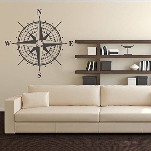 Wall Decal Vinyl Sticker Decals Art Decor Design Compass Rose Nautical Navigate Ship Ocean Beach Living Room Bedroom Gift Dorm (r302)
