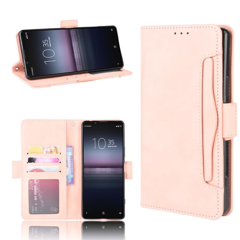 Protection Sony Xperia L4 rose étui portefeuille cuir anti-choc fonctionnel