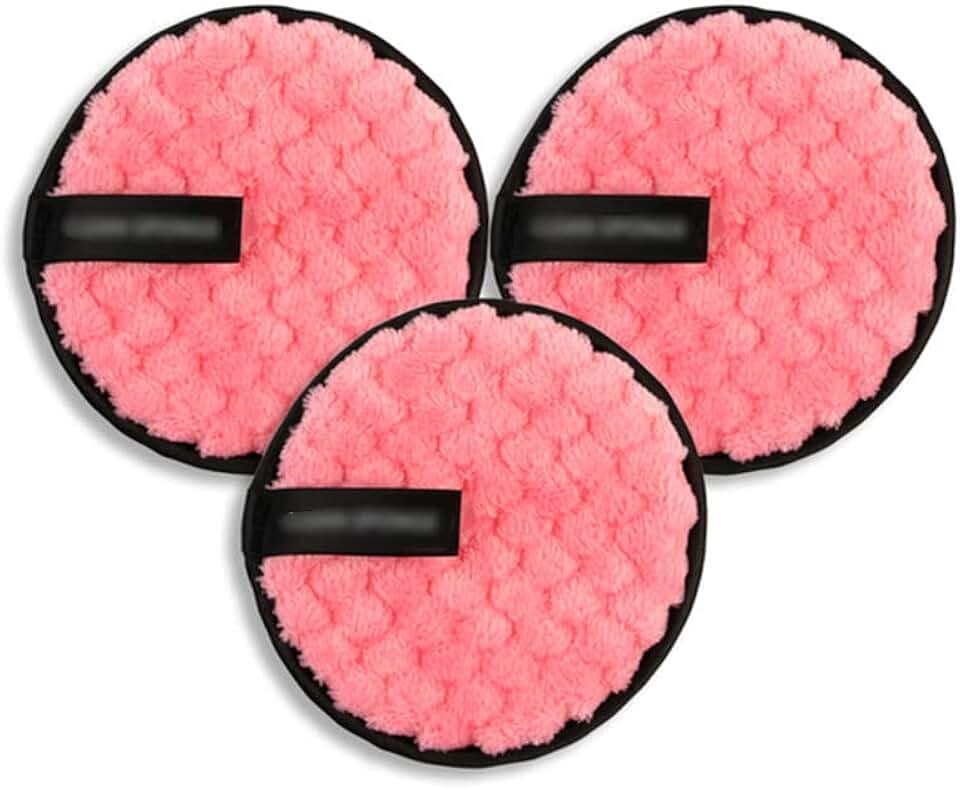 Reusable Microfiber Cloth Pads Remover Face Cleansing Towel Cleansing Makeup Sponge Double Layer Nail Art Cleaning Wipe Tools,3PCS