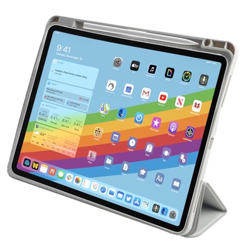 Image of Arctic Fox Smart Folio Case for iPad Pro 11 inch Cover Case (M4 2024) withiPad Pro 11 inch 2024, Trifold Multi Angle Stand,Auto Wake /Sleep, Durable Protection, PU+PC+TPU, Grey