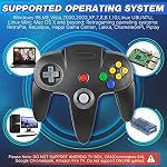 Wired USB N64 Controller, FISUPER Classic Video Game Controller USB Gamepad for Windows PC MAC Raspberry PI Retropie(Black)