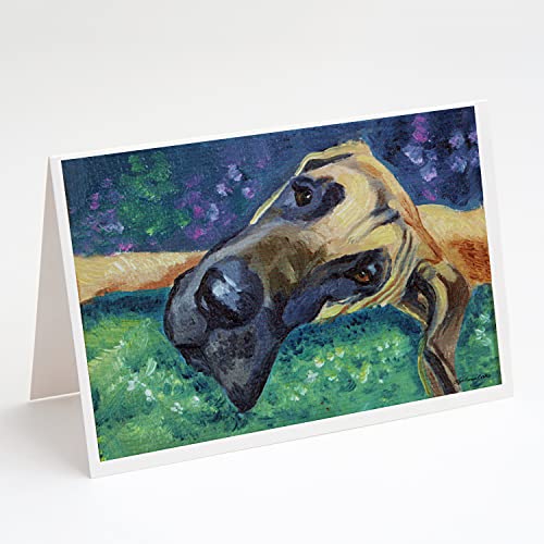Caroline's Treasures 7434GCA7P Great Dane Hard Day Greeting Cards and Envelopes Pack of 8 Blank Cards with Envelopes Whimsical A7 Size 5x7 Blank Note Cards