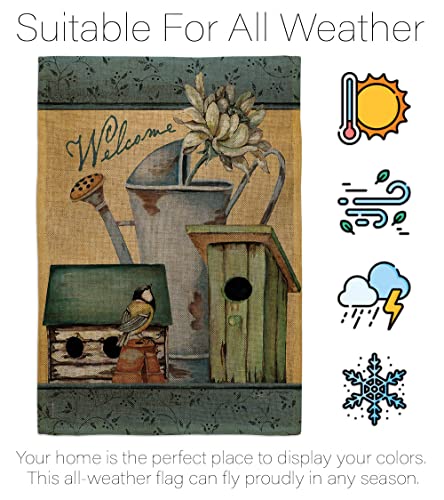 Breeze-Decor-Welcome-Spring-Garden-House-Flag-Country-Living-Primitive-Farm-Western-Barn-American-Rustic-Cowboy-Rural-Ranch-Decoration-Banner-Small-Yard-Gift-Double-Sided-Made-in-USA Breeze Decor Welcome Spring Garden House Flag Country Living Primitive Farm Western Barn American Rustic Cowboy Rural Ranch Decoration Banner Small Yard Gift Double Sided Made in USA