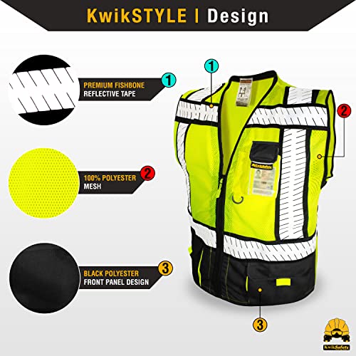 KwikSafety - SHERIFF & SPECIALIST Safety Vest [Multi-Use Pockets] Class 2 Reflective Vest ANSI OSHA Safety Vest for Men