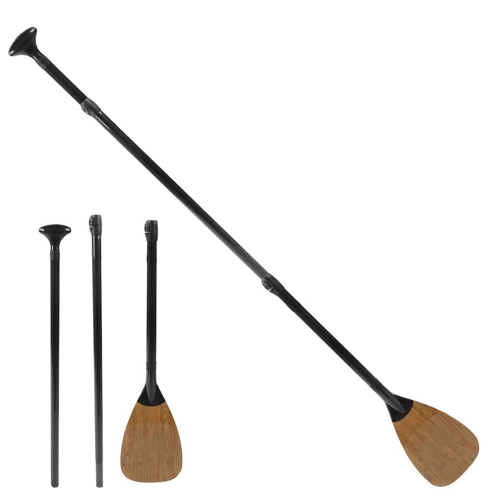 Carbon Paddel Set, 3-teilig Verstellbares SUP Paddel für Kajak Surfbrett Schlauchboot, Kohlefaser Ruder Zubehör für Stand Up Paddle Wassersport und Freizeit