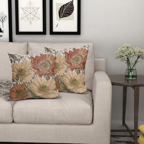 Housse de coussin floral marron rouillé 40x40 cm Sweetshow - 8