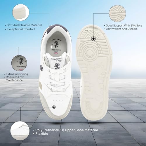 Red Tape Lifestyle Sneakers for Men Grey White - Image 8