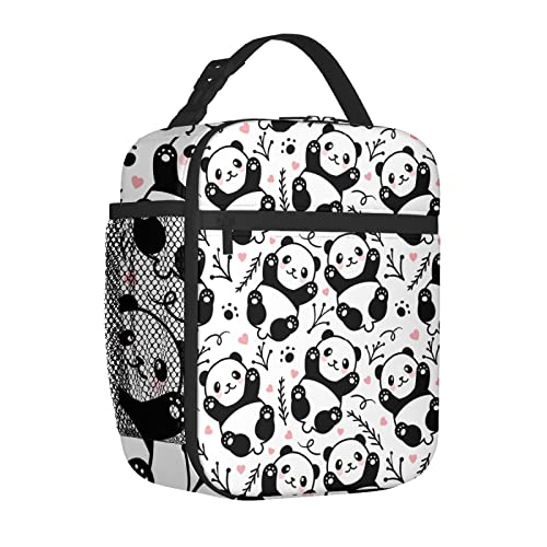 Seimiydf Reusable Cartoon Panda Lunch Bag For Men/Women, Insulated Portable Lunch Box Leakproof Cooler Tote Bag For Office Work Picnic Beach #TOP2