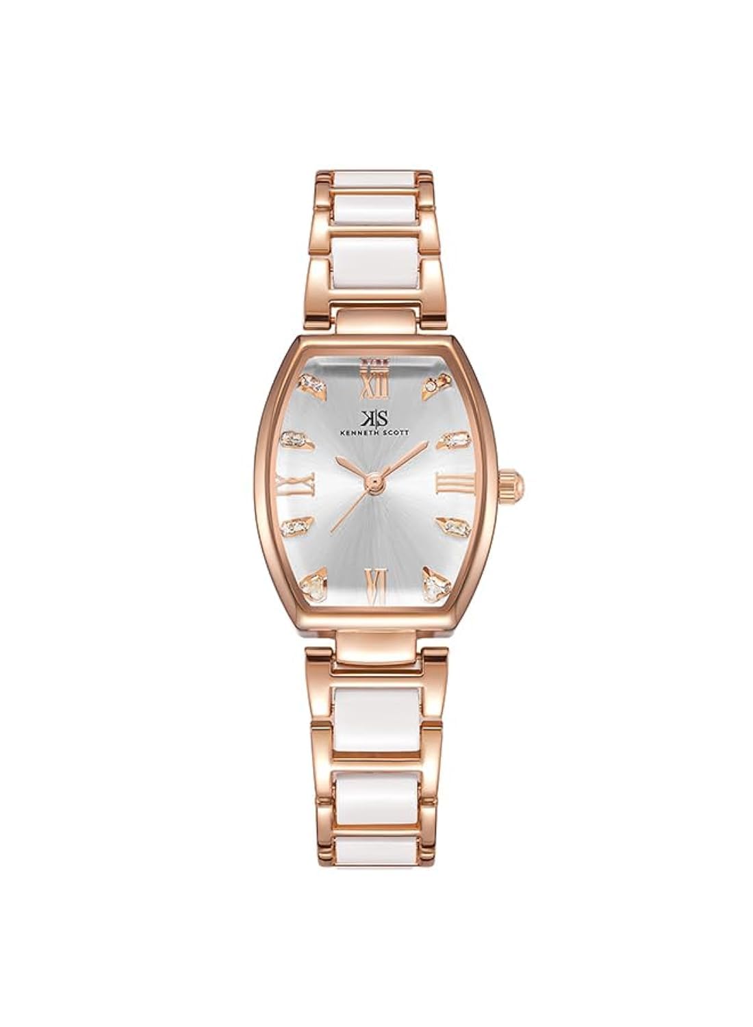 Kenneth Scott Women PE21 Movement Watch, Analog Display and Ceramic + Metal Strap - K23520-RCWW, White, bracelet (B0CJRKZ57V) Amazon Price History, Amazon Price Tracker