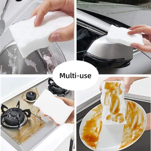 Image of 70 Pack Magic Sponges Eraser, 2X Density Melamine Sponge, Extra Large Long Lasting Household Kitchen Cleaning Sponge for Dishes, Bathroom, Bathtub, Car, Toy (4.3 x 2.8 x 0.8 in)