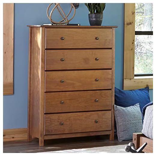 Shaker 5-Drawer Chest in Walnut Finish