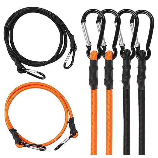 HORUSDY 40 and 60 Inch Bungee Cord with Carabiner Hook 8 Pack, Superior Heavy Duty Latex Rubber Bungie Cord Straps