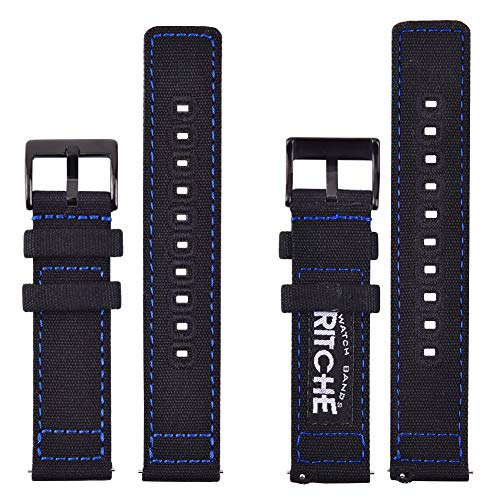 Image of Ritche Christmas Gift Canvas Vintage Quick Release Watch Band 18mm 20mm 22mm 24mm Replacement Watch Straps for Men Women, White Elephant Gifts, Stocking Stuffers for Men, Father's Day gifts