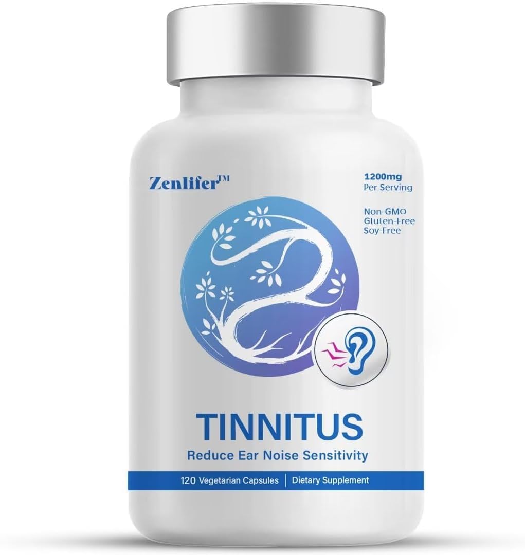 Zenlifer-1200MG Tinnitus Relief for Ringing Ears Supplements-120 Capsules 2 Month Supply