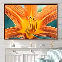 Framed Canvas Wall Art Blooming Closeup Botanical Chic Closeup Expressive Multicolor Photography Realism Ultra - 16x24 inches