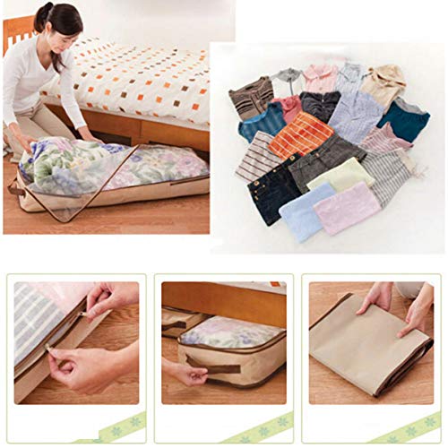 TOPBATHY Bolsa organizadora de roupas de bambu, caixa de armazenamento com zíper, dobrável, sem odor