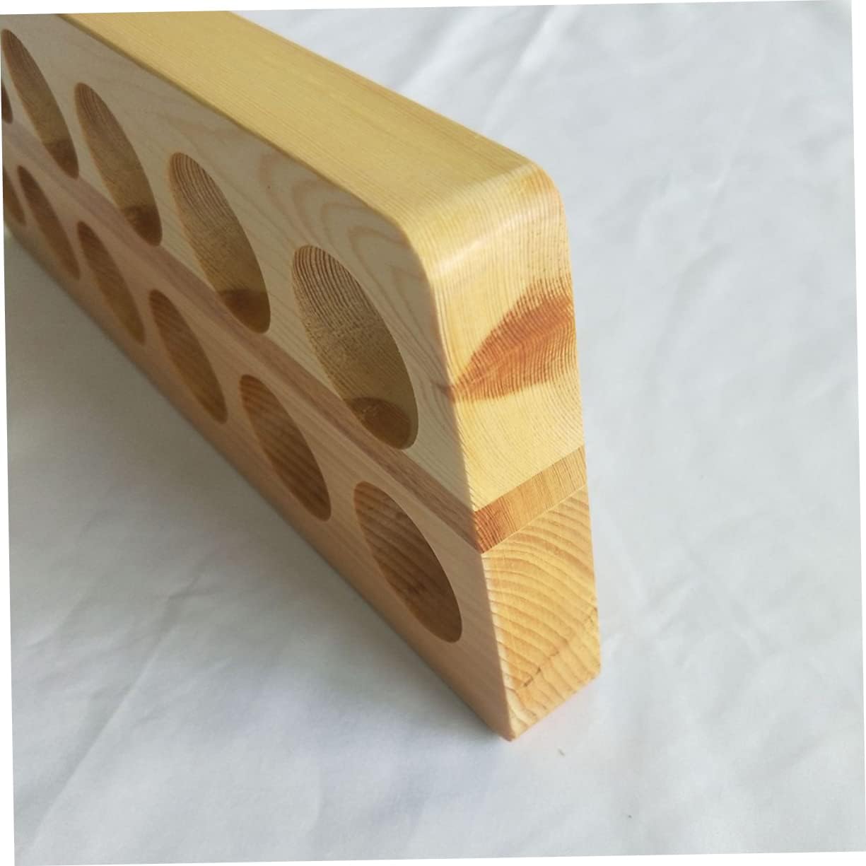 Wooden Egg Tray 12 Grids Egg Storage Container Stackable Holder for Kitchen and Fridge Organizing Case for Home Supermarket