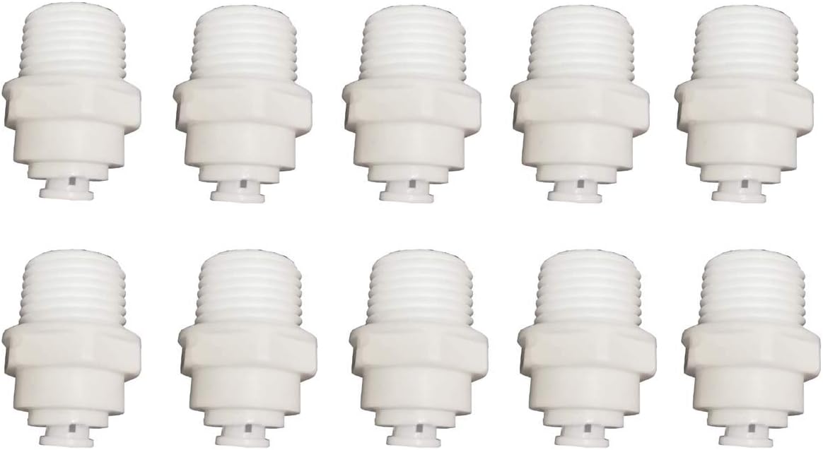 Malida 1/2" Thread Male to 1/4" Push Fit Tube Quick Connect for RO Reverse Osmosis (100pack)