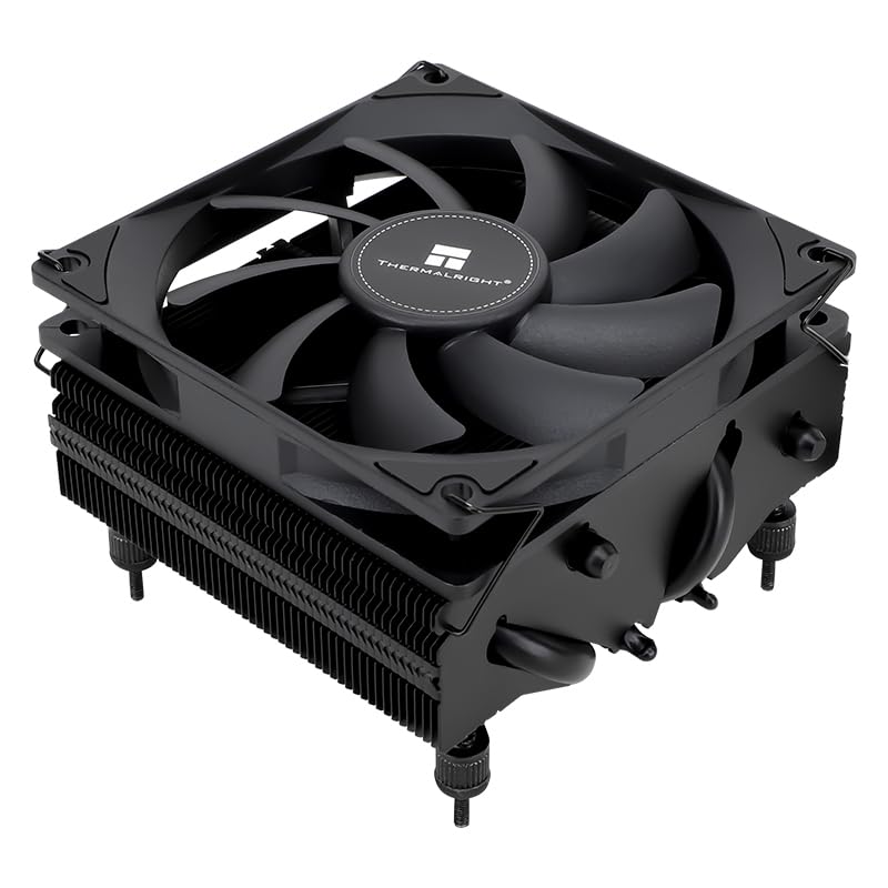TR-Thermalright AXP90 X53 Black CPU-Kühler-4 Heatpipes, leiser 92mm Low Profile Lüfter-2700RPM, für AMD AM4/AM5,Intel LGA1851/1700/115x/1200,Niedriges Profil ITX PC Kühler-schwarz