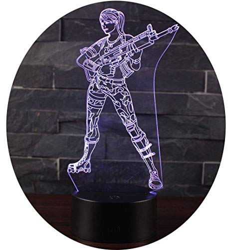 Leisu 3D Lámpara LED luz de la noche 7 cambiar el color botón táctil regalo de Navidad para el Hogar Decoración para Niños Mejor Regalo (A7)