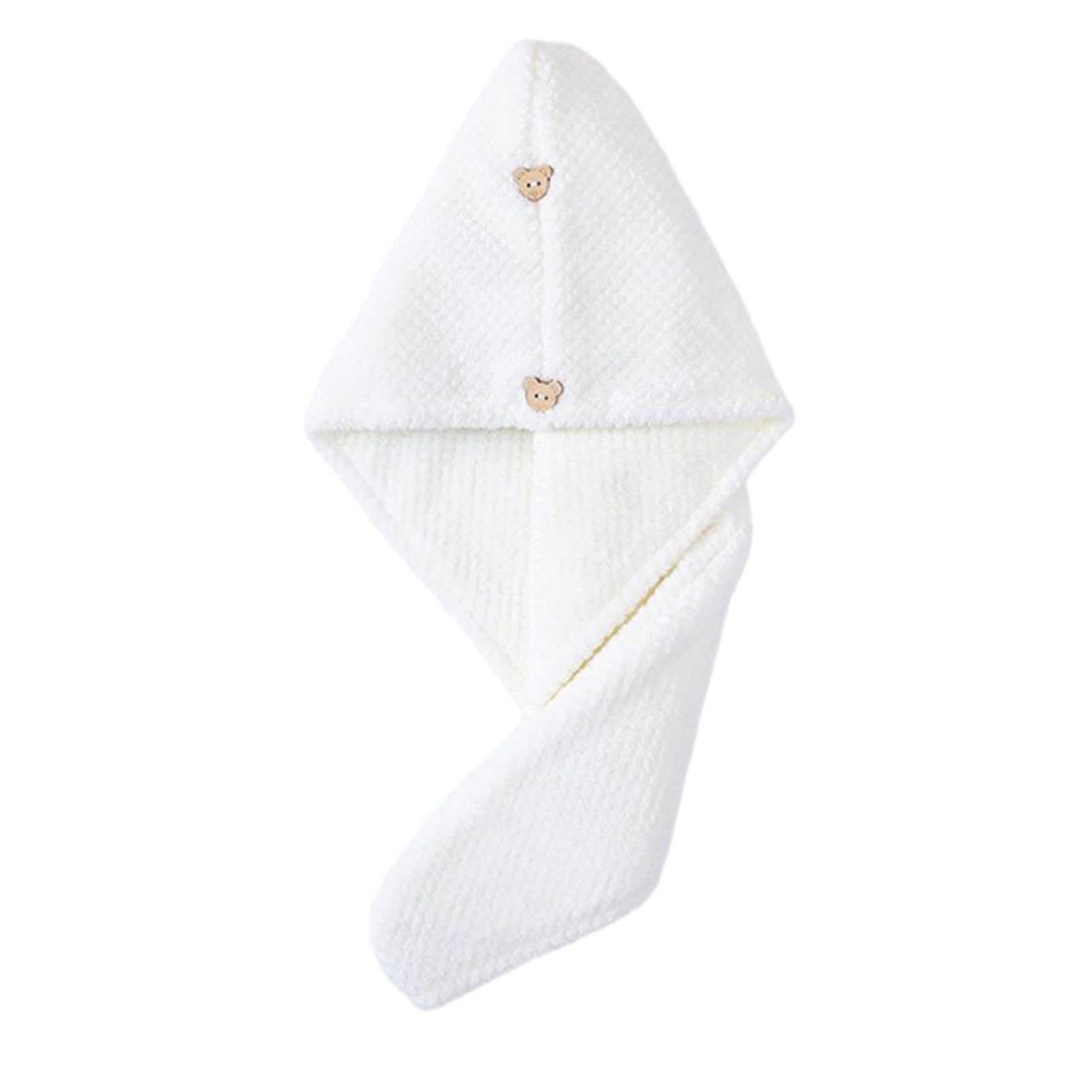 bayicie Hair Drying Towel with Button, Super Absorbent Coral Fleece Hair Towel, Skin-friendly Bath Turban for Women, Comfortable Hair