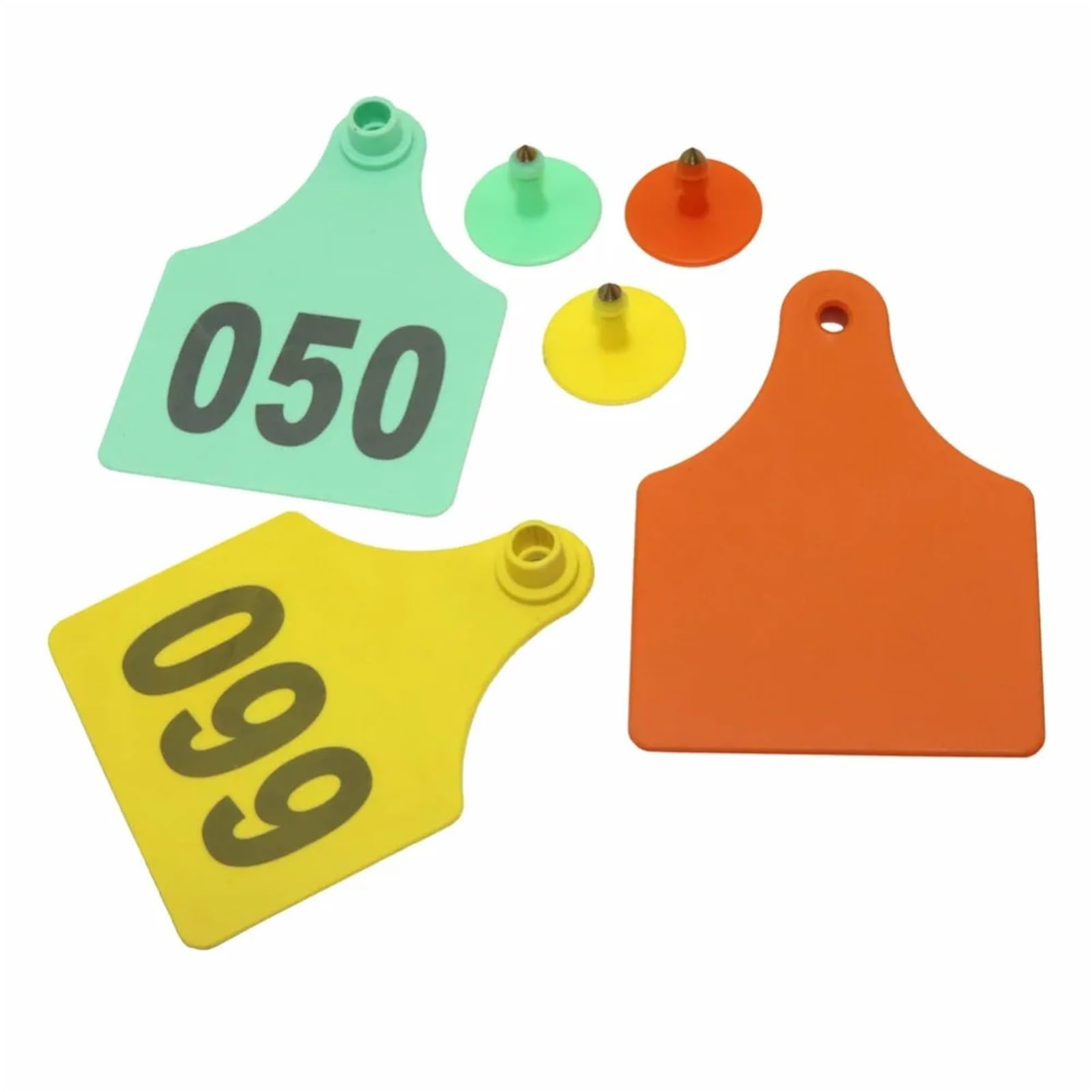 100 targhette per orecchie con animali grandi, 98 x 75 mm, in TPU, per digitare e digitare con animali della fattoria digitale (verde)