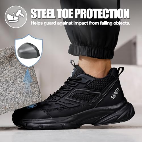 Image of Steel Toe Work Shoes for Men Lightweight Warehouse Safety Sneakers