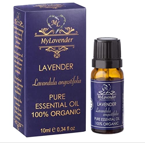 MyLovender® Pure Essential Lavender Oil | 100% Organic | 10 ml | Aromatherapy | Bath | Massage | Aroma Lamps & Diffusers (10 ml)