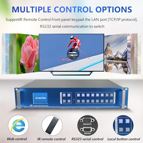 Conmutador divisor de matriz HDMI 8x8 4K @ 30Hz con puerto web GUI y control LAN 4