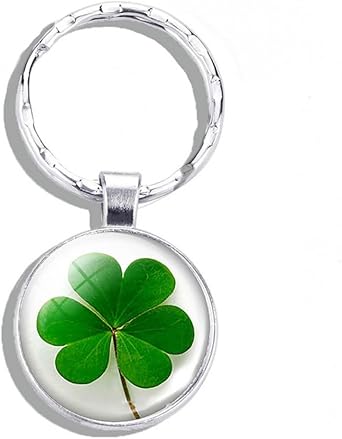 QMQJIA Keychain, Four Leaf Clovers Keychain Car Pendant Keyring Handbag Charm Keychains Jewelry Charm Purse Bag Accessories