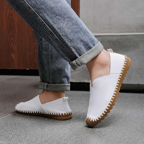 Image of Men's Genuine Leather Loafer Shoes Slip On Soft Walking Driving Shoes