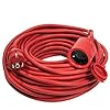 as – Schwabe Gummi-Verlängerungsleitung – 20 m Kabel mit Schutzkontaktwickelstecker, Schutzkontaktkupplung inkl. Schutzkappe ­– 230 V / 16 A Verlängerungskabel – IP44 – Rot I 60262