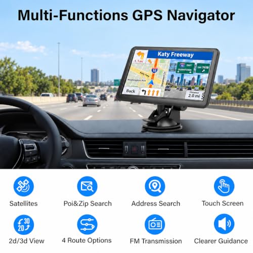 GPS Navigator for Car Truck RV, 7" Touchscreen, 2026 Maps (Blue) - Image 4