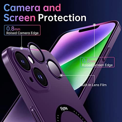 Flyzoo Magnetic Case for iPhone 14 Plus Compatible with MagSafe [Built-in Lens Film] Camera Protection Phone Case (Scratch-Resistant & Anti-Fingerprint) Hard Back Cover Ultra Slim Fit, Nightpurple