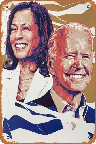 Inaugural Poster - 2021 Joe Biden Kamala Harris Inauguration OFFICIAL Retro Metal Tin Vintage Sign 12 X 8 Inch Wall Decor