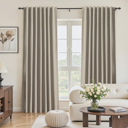 UHITECH Black Out Curtains 54 Inch Long Living Room Short Blackout Curtain for Small Window Over Sink Panels Light Shading Back Tab Drapes Dark Linen by UHITECH - Image 7