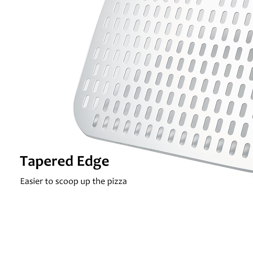 Pala Pizza Juego de palas for pizza perforadas, pala for rectangular y redonda, for aleación aluminio anodizado, herramienta for(12inch and 8inch Set)
