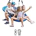 60 Inch Platform Tree Swing for Kids and Adults - Giant Flying Outdoor Indoor Saucer Hammock - Surf Tire Swingset Accessories Toys - 2 Tree Straps, 2 Carabiners, 1 Swivel - 350 Pounds Yard Swings Set