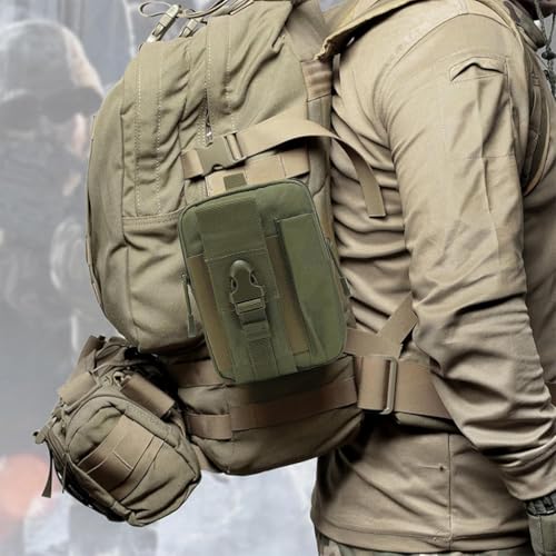 Image of ZIBUYU Tactical Waist Bag for Man, Military EDC Utility Pouch for Outdoor Hiking, Camping, and Everyday Carry, Durable Multifunctional Fanny Pack for Men, Secure Storage and Easy Access, Green